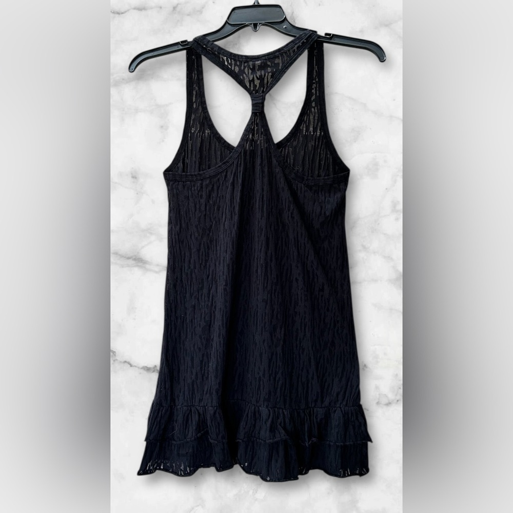 Body Glove Semi Sheer Burnout Ruffle Racerback Swim Cover Up Dress Tunic Size L - Picture 4 of 11